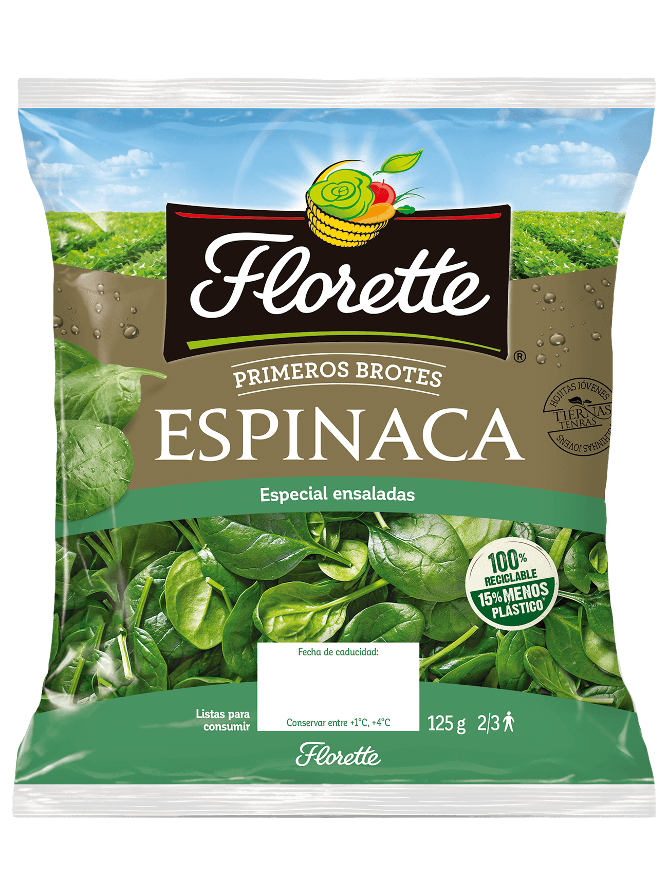 Bolsa de primeros brotes de espinaca