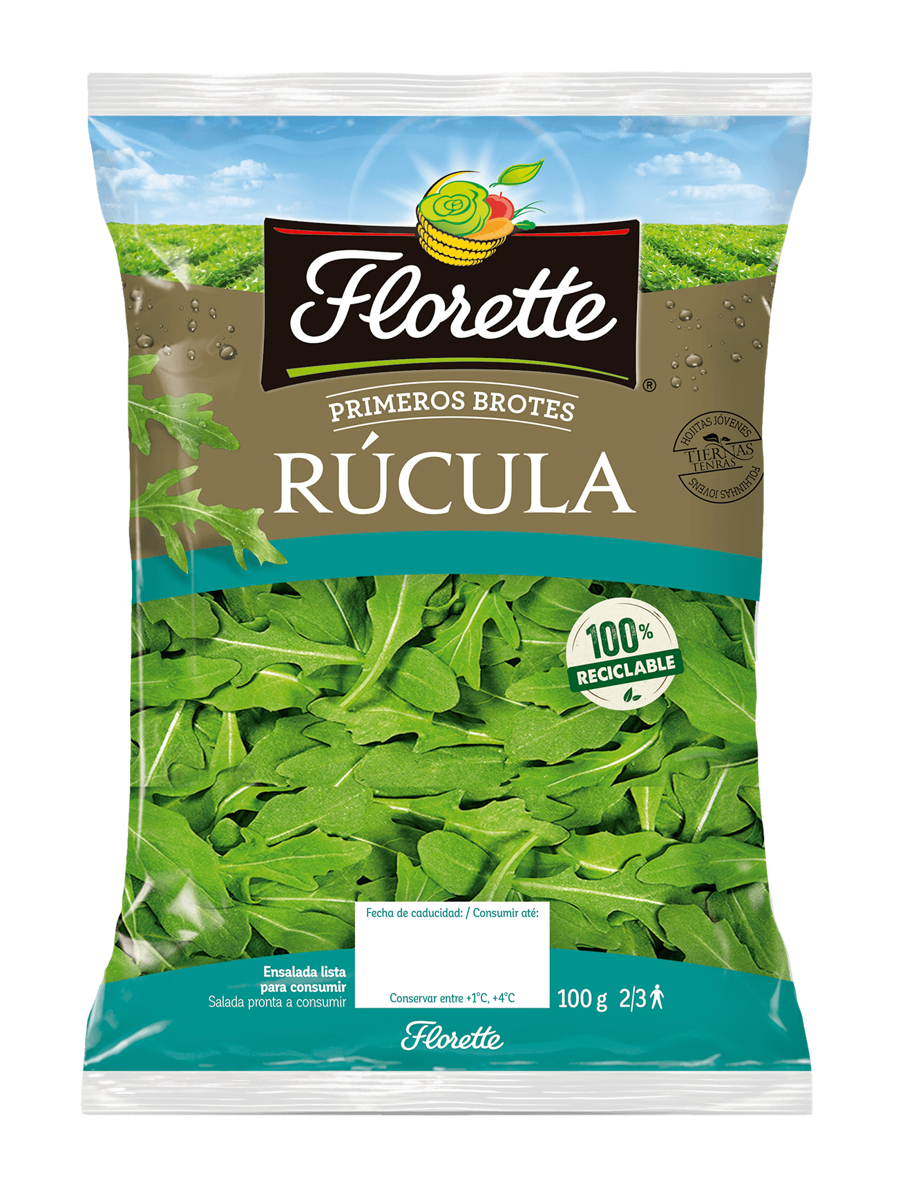 Florette – Producto – Rúcula – Tapa Bolsa de primeros brotes de rucula