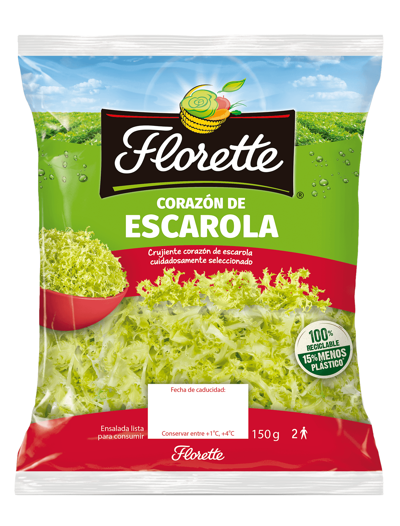 Bolsa de ensalada con corazón de escarola