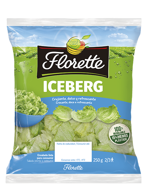 Bolsa de ensalada con lechuga iceberg