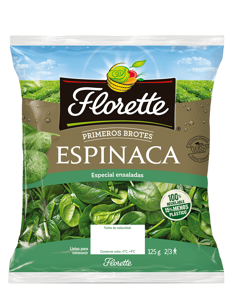 Florette – Producto – Espinaca – Detalle Bolsa de primeros brotes de espinaca