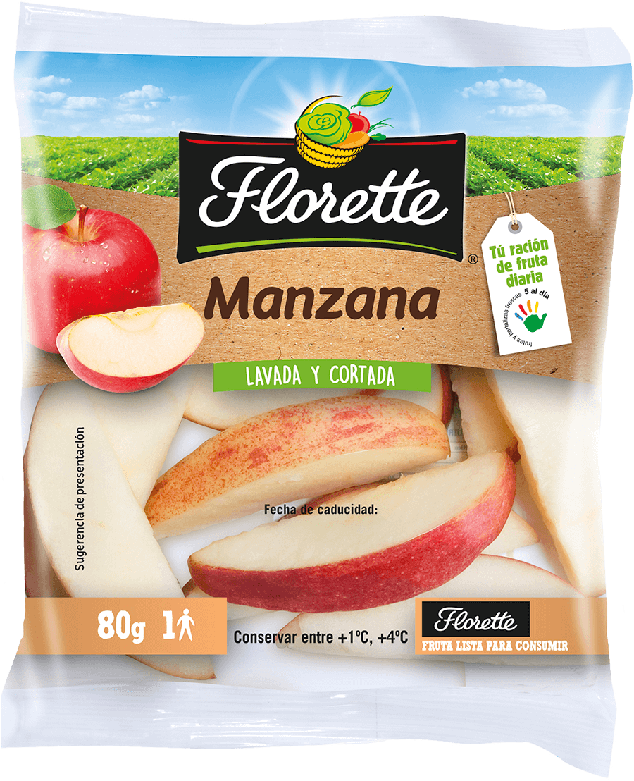 Florette – Producto – Manzana – Detalle Bolsa con manzanas al gajo