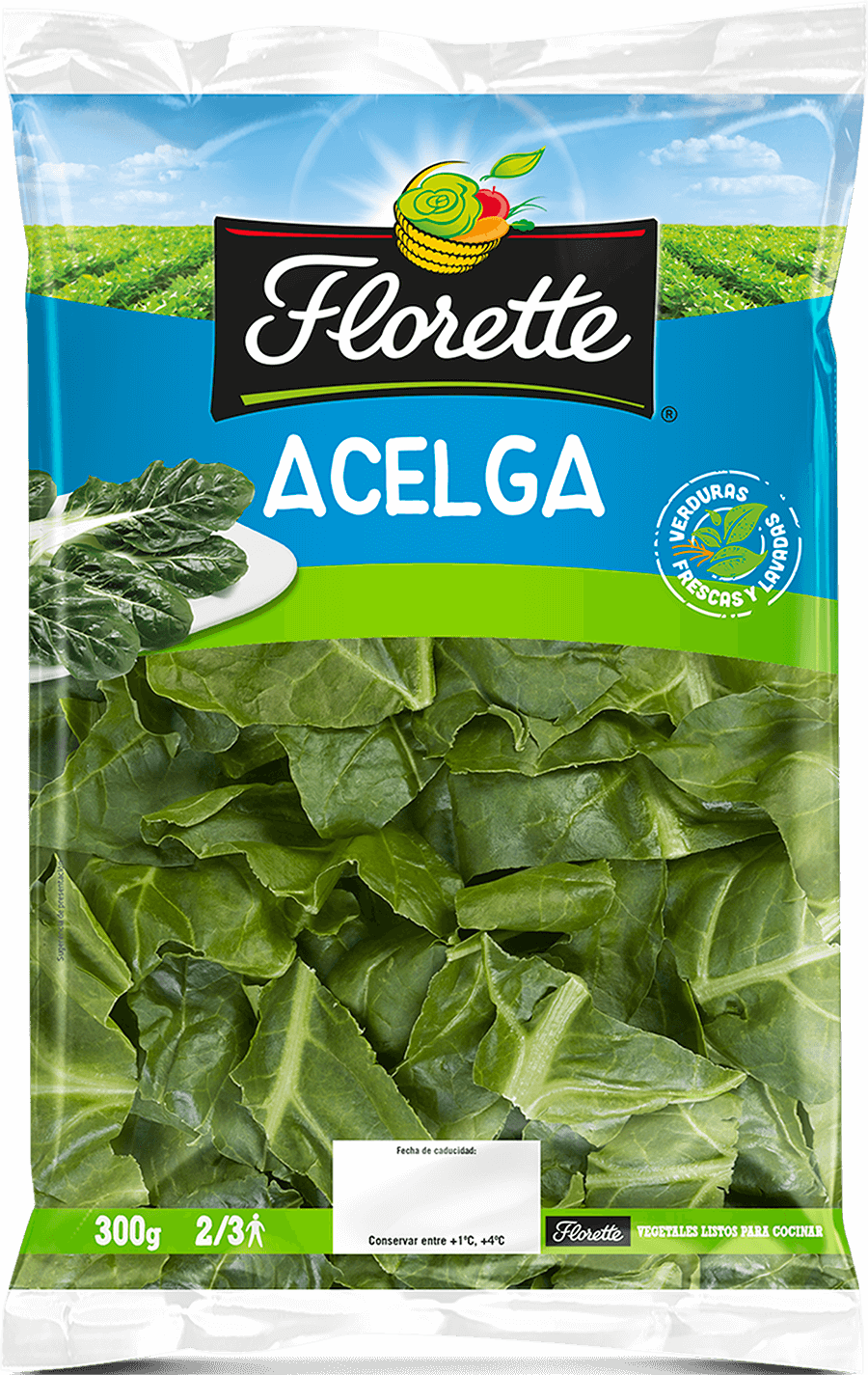Florette – Producto – Acelga – Detalle Bolsa de ensalada con acelgas