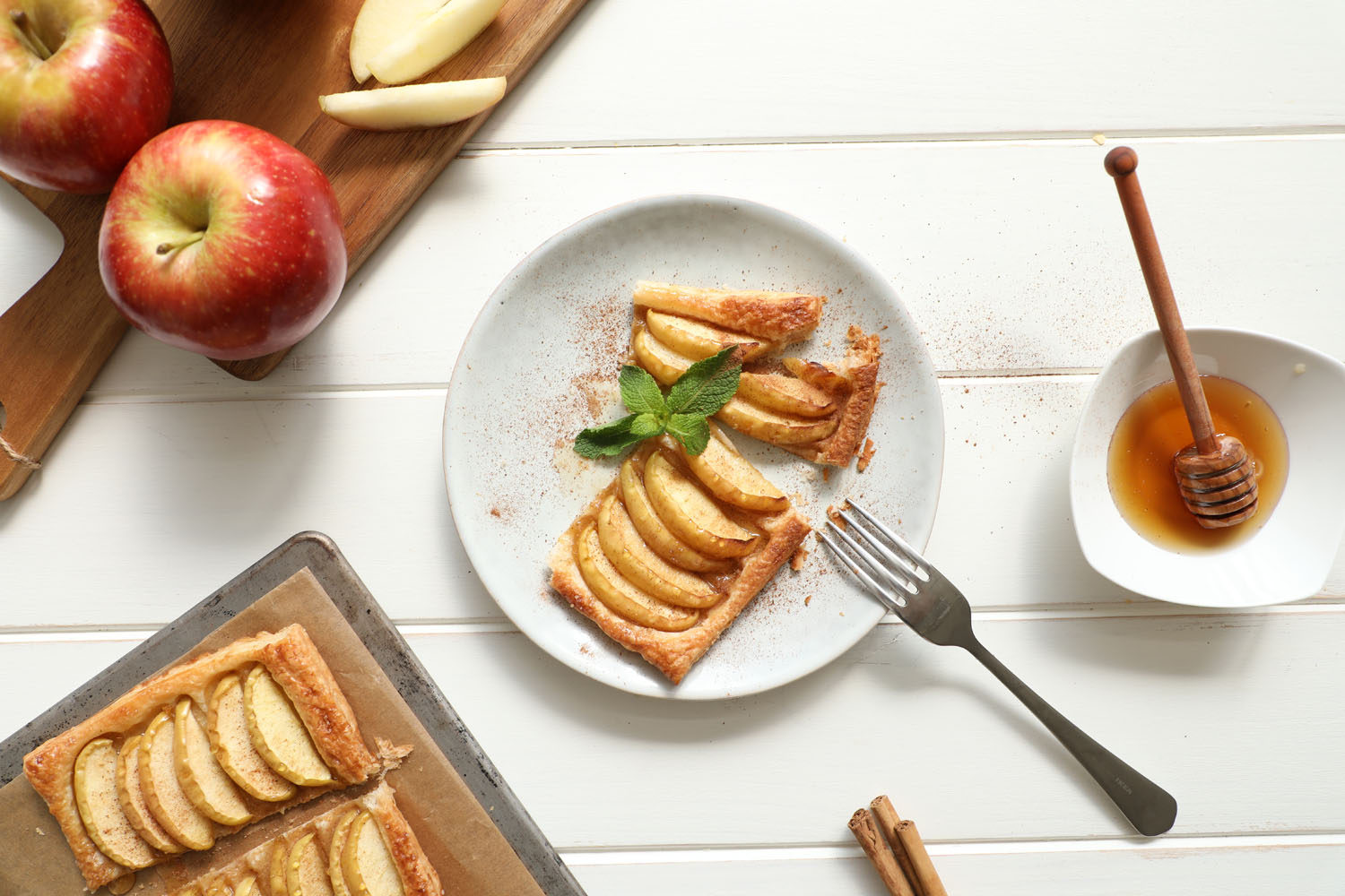 Cómo hacer una receta de Hojaldre de manzana con miel y canela