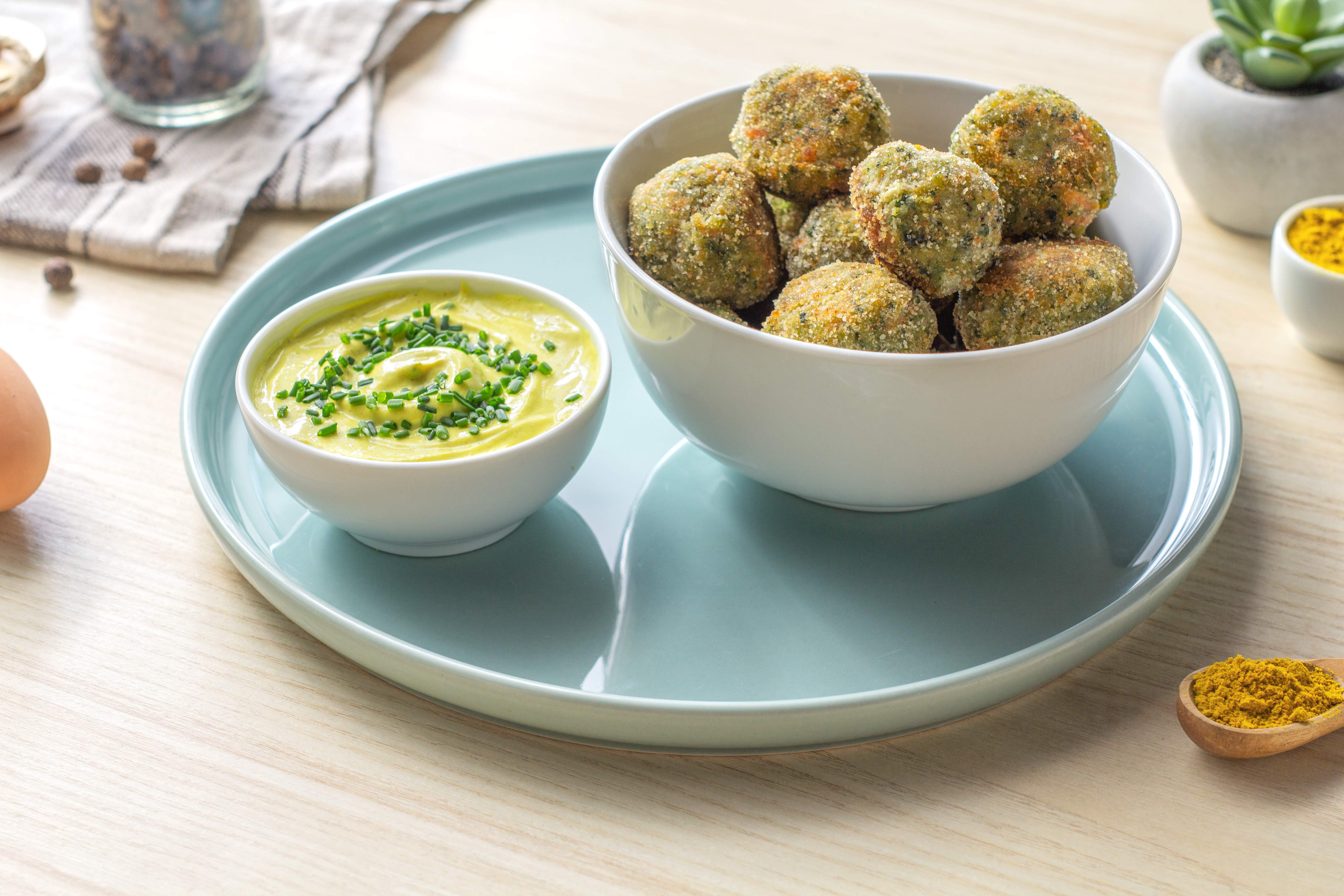 Cómo hacer una receta de Bolitas de verdura con salsa de curry