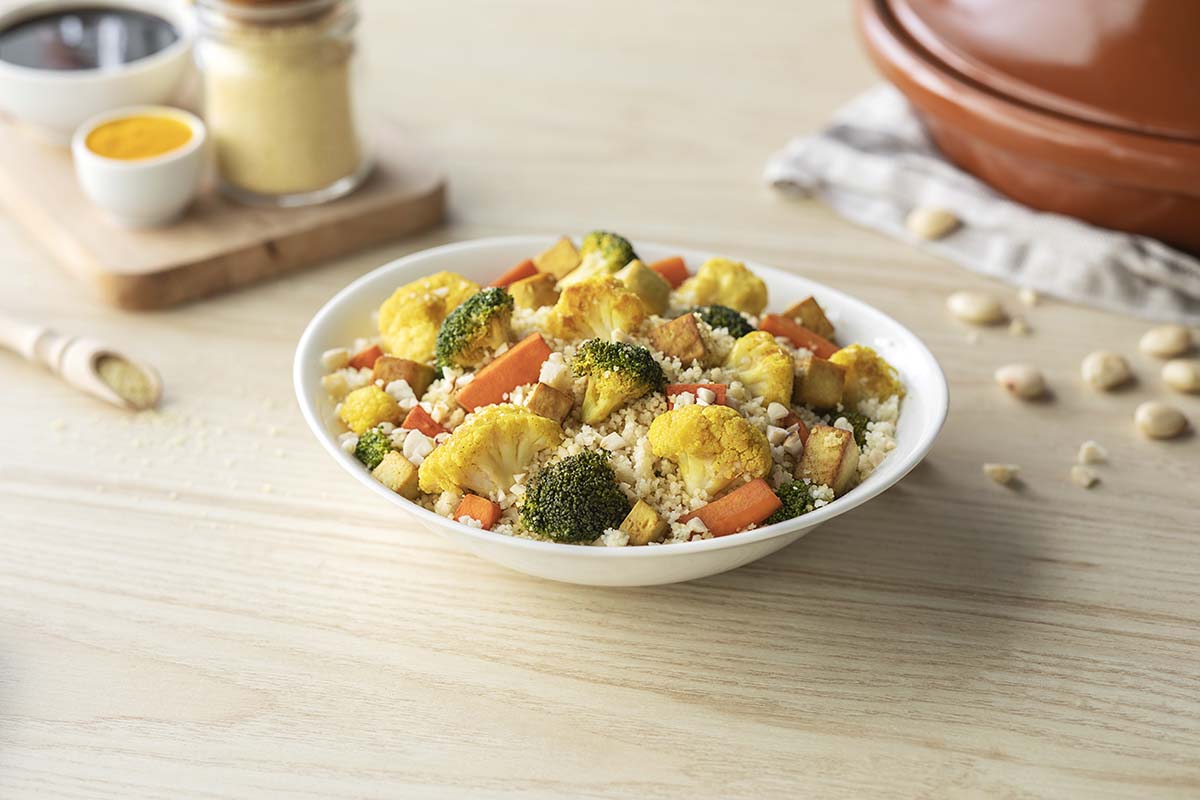 Cómo hacer una receta de Cuscús con tofu y verduras
