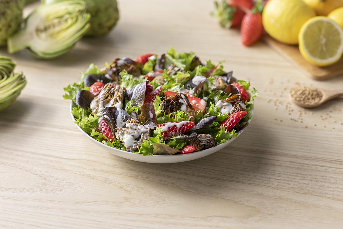 Cómo hacer una receta de Ensalada templada de alcachofas