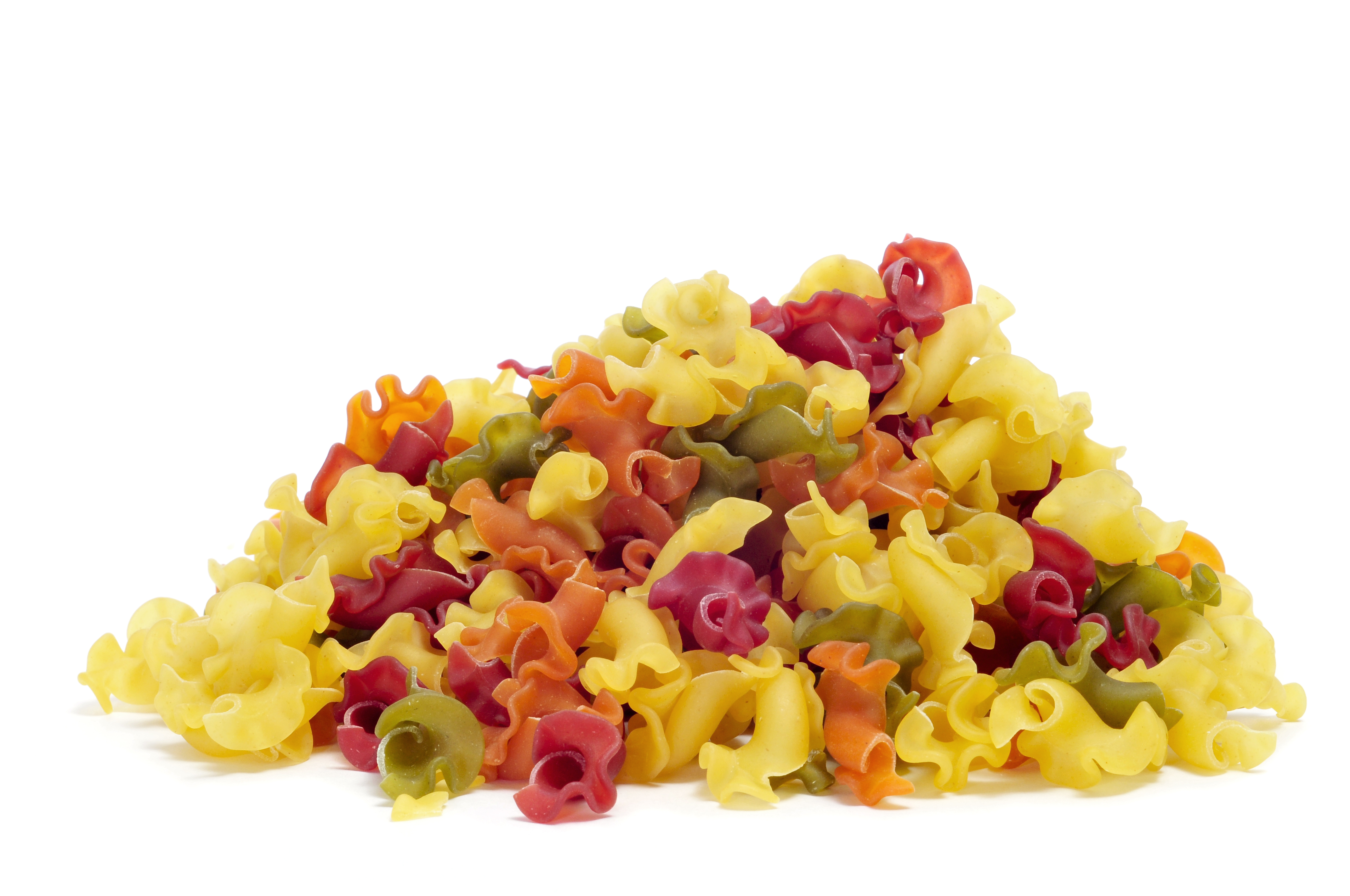 A,Pile,Of,Uncooked,Vegetables,Gigli,Pasta,On,A,White